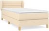 Einzelbett, Polsterbett mit Matratze Stoff Creme 90x190 cm Bild 2
