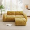 2-Sitzer-Sofa mit Hocker, Chenille, modulares Design, 204 x 171 x 76 cm, gelb Bild 3