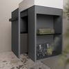 Bernstein Waschbeckenunterschrank COMPACT 450 Anthrazit matt REGAL rechts GRIFF Schwarz matt Waschtischunterschrank mit Waschbecken 1 Schublade & Regal Bild 2