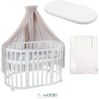 Waldin Babybett Mobiles Babybett OWAL aus Holz 7in1 mit Matratze, mitwachsend Bild 3