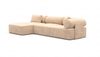 Couch Laguardia L Form in Samtstoff - Samtstoff - beige - Links Bild 5