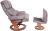 MCA Relaxsessel Calgary XXL, TV-Sessel Hocker, 180kg belastbar Stoff/Textil ~ dunkelgrau, Gestell Walnuss-Optik Bild 2