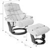 MCA Relaxsessel Calgary XXL, TV-Sessel Hocker, 180kg belastbar Stoff/Textil ~ dunkelgrau, Gestell Walnuss-Optik Bild 4