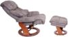 MCA Relaxsessel Calgary XXL, TV-Sessel Hocker, 180kg belastbar Stoff/Textil ~ dunkelgrau, Gestell Walnuss-Optik Bild 3