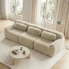 3-Sitzer Modulsofa H 73 x T 291 x B 104 cm aus Plüschstoff in Hellkhaki, rahmenlos, ohne Montage Bild 2