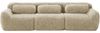 3-Sitzer Modulsofa H 73 x T 291 x B 104 cm aus Plüschstoff in Hellkhaki, rahmenlos, ohne Montage Bild 4