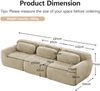 3-Sitzer Modulsofa H 73 x T 291 x B 104 cm aus Plüschstoff in Hellkhaki, rahmenlos, ohne Montage Bild 5
