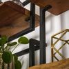 Wandregal aus Akazie massiv, Baumkanten-Design, Metallrahmen schwarz, 3 Ablagen, natur Bild 5