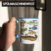 Trendation Tasse Trendation - Angler Fischer Tasse mit Fischarten Geschenk Raubfische H Bild 4