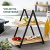 Etagere mit 2 Etagen aus Bambus und Metallgestell in Mattschwarz - Perfekt zum Servieren von Obst Bild 4
