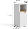 Midischrank Marelle Weiß/Artisan 30 x 74.5 cm mit Tür und offenem Fach Vicco Bild 3