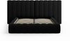 Micadoni Bett Kelp mit Doppelkopfteil Strukturierter Stoff Moly Schwarz 180x200 Bild 2