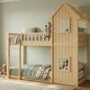 Novelux Etagenbett 90x200 Kinderbett Hausform mit Treppe und Rundum-Schutz – Kiefer/MDF Natur, 2 Fenster, Lattenrost, ohne Matratze, FSC-Holz, 120 kg Bild 5