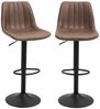 Barhocker 43x46,5x89-110 cm, höhenverstellbar, gepolstert, Retro-Mikrofaser, 2er-Set, Braun Bild 2