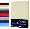 Buymax® Topper Spannbettlaken 160x200 cm Spannbetttuch 100% Baumwolle Jersey für Matratzentopper bis 12 cm Matratzenhöhe Bettlaken für Topper, Beige Bild 4