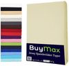 Buymax® Topper Spannbettlaken 160x200 cm Spannbetttuch 100% Baumwolle Jersey für Matratzentopper bis 12 cm Matratzenhöhe Bettlaken für Topper, Beige Bild 5