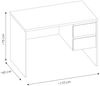 Schreibtisch mit 2 Schubkästen in weiß FORTALEZA-129, B/H/T ca. 110/75/65 cm Bild 5