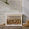 vidaXL Kaminholzregal Weiß 108x73x79 cm Massivholz Kiefer 822228 Bild 3