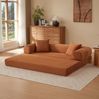 2-Sitzer Schlafsofa H 59 x T 195 x B 89 cm aus Velours, modular klappbar, als Gästebett für 1 Person nutzbar Bild 2