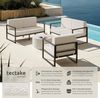 tectake® Gartenlounge Outdoor, 2X Sofa 2 Sitzer 1x Gartensessel, Relaxsessel Garten, Gartenbank, Gartenmöbel, Balkonmöbel, Terrassenmöbel, Wintergarten, Sitzecke Outdoor, Gartenlounge - 5 Sitzplätze Bild 2