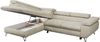 Mks Möbel 'Peter L-form' Ecksofa mit Bettfunktion, Bettkasten & einstellbaren Kopfstützen, Beige, Velours, mit Topper, links Bild 5