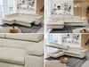Mks Möbel 'Peter L-form' Ecksofa mit Bettfunktion, Bettkasten & einstellbaren Kopfstützen, Beige, Velours, mit Topper, links Bild 2
