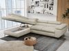 Mks Möbel 'Peter L-form' Ecksofa mit Bettfunktion, Bettkasten & einstellbaren Kopfstützen, Beige, Velours, mit Topper, links Bild 3