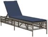 vidaXL Sonnenliege mit Kissen Grau Poly Rattan 4002743 Bild 2
