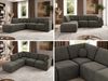 Modulares Ecksofa NOARA 5M, L-Form Eckcouch mit Wellenfederung, freistehendes Ecksofa, Modernes Design - Dunkelgrau Velvet - Links Bild 2