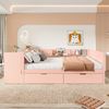 Jugendbett mit Schubladen, Lattenrost und Schreibtisch, 140x200 cm, Doppelbett, Holzbett Bild 2