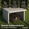STEELSØN 'Drakon' Mähroboter Garage, Metall, silber, wetterfest, 53/42x77x90 cm, Mähroboterhaus mit aufklappbarem Pultdach Bild 5