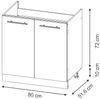 Spülenunterschrank Fame-Line Eiche Paneel 80 cm ohne Arbeitsplatte Vicco Bild 3