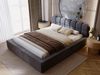 GRAINGOLD Plaza Polsterbett 160x200, Doppelbett mit Bettkasten, gepolstertes Kopfteil, Velour-Stoff, Dunkelgrau Bild 4
