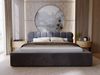 GRAINGOLD Plaza Polsterbett 160x200, Doppelbett mit Bettkasten, gepolstertes Kopfteil, Velour-Stoff, Dunkelgrau Bild 3
