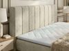 Boxspringbett mit Matratze H3 ALVER KING, Doppelbett, gepolstertes Polsterbett, 7-Zonen-Multipocket-Kern H3, hohe Kopfteil - Topper T25 - Beige Velvet Bild 5