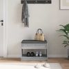 vidaXL Flurbank mit Kissen mit Regal Graues Sonoma 63 x 38 x 45 cm 891573 Bild 4