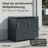STEELSØN 'Diorus' Mülltonnenbox 2er je 240 Liter, anthrazit, Mülltonnenverkleidung aus Stahl mit Sichtstreifen, wetterfest, 116x80x134 cm, abschließbare Müllbox für 2 Tonnen Bild 2