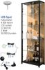 Glasvitrine >OPTIMA< Schwarz/Wildeiche-Dekor, LED Beleuchtung - 57,6x171,8x32cm (BxHxT) Bild 4