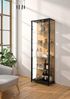 Glasvitrine >OPTIMA< Schwarz/Wildeiche-Dekor, LED Beleuchtung - 57,6x171,8x32cm (BxHxT) Bild 2