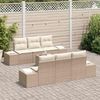 vidaXL Garten-Sofa-Set mit Kissen 8 pcs Beige und Creme Poly-Rattan 3355620 Bild 3