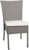 Poly-Rattan Garnitur HWC-G19, Sitzgruppe Balkon-/Lounge-Set, 4xStuhl+Tisch, 120x75cm ~ grau, Kissen creme Bild 5