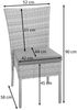 Poly-Rattan Garnitur HWC-G19, Sitzgruppe Balkon-/Lounge-Set, 4xStuhl+Tisch, 120x75cm ~ grau, Kissen creme Bild 3