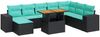 vidaXL 9-tlg. Garten-Sofagarnitur mit Kissen Schwarz Poly Rattan 3327410 Bild 2