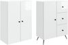 vidaXL Schrankset 2 pcs Hochglanz Weiß Holzwerkstoff 3416902 Bild 3