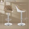 WOLTU® 1x Barhocker Barstuhl Tresenhocker Bistrohocker mit Griff, Design Stuhl, höhenverstellbar, frei drehbar, Sitzfläche aus Kunstleder, Gestell aus verchromtem Stahl, 2 farbig, Khaki+Weiß BH30kk-1 Bild 3