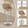 WOLTU® 1x Barhocker Barstuhl Tresenhocker Bistrohocker mit Griff, Design Stuhl, höhenverstellbar, frei drehbar, Sitzfläche aus Kunstleder, Gestell aus verchromtem Stahl, 2 farbig, Khaki+Weiß BH30kk-1 Bild 4