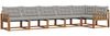 vidaXL Outdoor-Sofagarnitur mit Kissen 6 pcs Natürlich und Hellgrau 3369502 Bild 2
