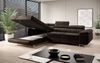 Designer Sofa Calvera mit Schlaf- und Klappfunktion Dunkelbraun Samt Links Bild 4
