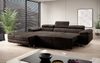 Designer Sofa Calvera mit Schlaf- und Klappfunktion Dunkelbraun Samt Links Bild 5