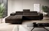 Designer Sofa Calvera mit Schlaf- und Klappfunktion Dunkelbraun Samt Links Bild 3